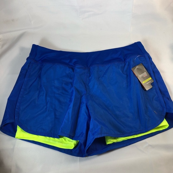 Danskin Now Pants - Danskin Now Semi Fitted Shorts Blue Neon Green NWT